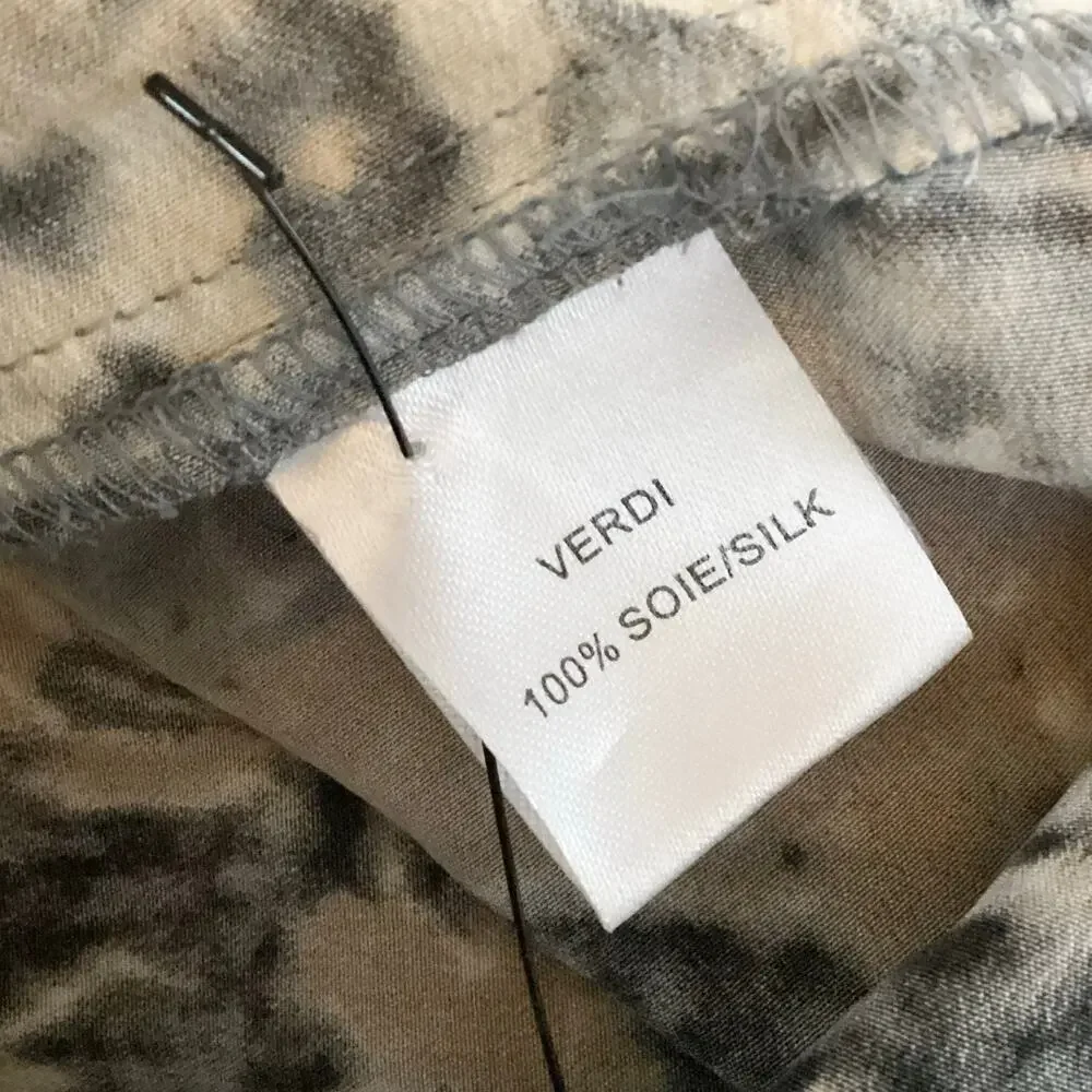 Mes Demoiselles Verdi 100% Silk Vintage Rug Print Belted Dress 38 US 6